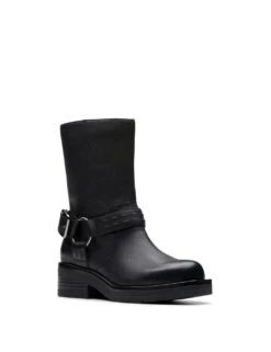 Clarks Leather Buckle Flat Boots -Cyberjammies Store leather buckle flat boots 9