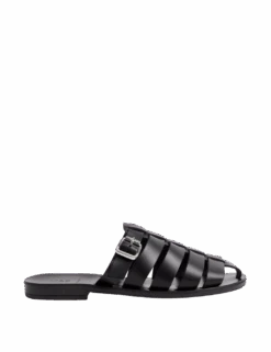 Leather Buckle Flat Mules -Cyberjammies Store leather buckle flat mules