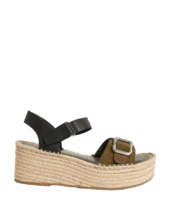 Leather Buckle Flatform Espadrilles -Cyberjammies Store leather buckle flatform espadrilles