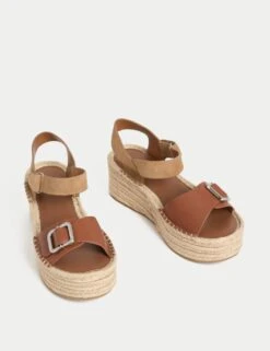 Leather Buckle Flatform Espadrilles -Cyberjammies Store leather buckle flatform espadrilles 6