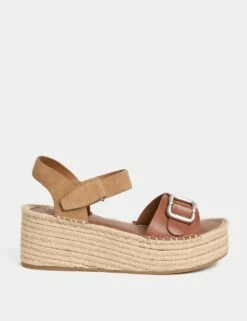 Leather Buckle Flatform Espadrilles -Cyberjammies Store leather buckle flatform espadrilles 8