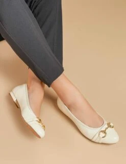 Jones Bootmaker Leather Buckle Slip On Pumps -Cyberjammies Store leather buckle slip on pumps 8