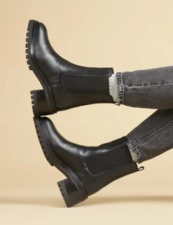 Jones Bootmaker Leather Chelsea Block Heel Ankle Boots -Cyberjammies Store leather chelsea block heel ankle boots 15