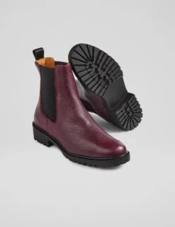 Leather Chelsea Cleated Low Heel Ankle Boots -Cyberjammies Store leather chelsea cleated low heel ankle boots 11