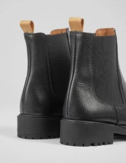 Leather Chelsea Cleated Low Heel Ankle Boots -Cyberjammies Store leather chelsea cleated low heel ankle boots 5