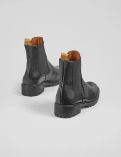 Leather Chelsea Cleated Low Heel Ankle Boots -Cyberjammies Store leather chelsea cleated low heel ankle boots 7