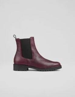 Leather Chelsea Cleated Low Heel Ankle Boots -Cyberjammies Store leather chelsea cleated low heel ankle boots 8