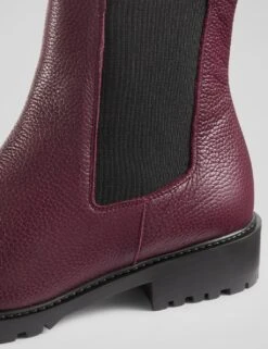 Leather Chelsea Cleated Low Heel Ankle Boots -Cyberjammies Store leather chelsea cleated low heel ankle boots 9