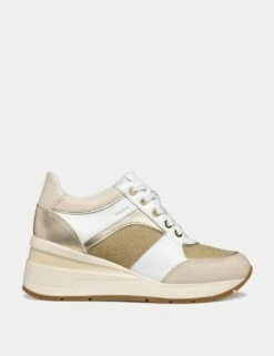 Geox Leather Colour Block Wedge Trainers -Cyberjammies Store leather colour block wedge trainers 10