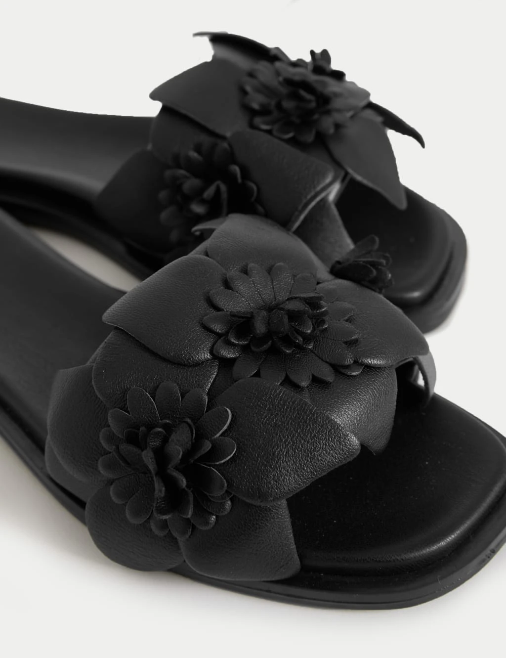 Leather Corsage Flat Mules 10 Leather Corsage Flat Mules - Image 10