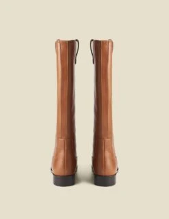 Square Toe Flat Leather Boots -Cyberjammies Store leather flat square toe riding boots 6