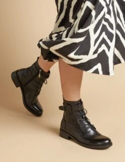 Jones Bootmaker Leather Lace Up Buckle Flat Ankle Boots 22 Jones Bootmaker Leather Lace Up Buckle Flat Ankle Boots -Cyberjammies Store leather lace up buckle flat ankle boots 10