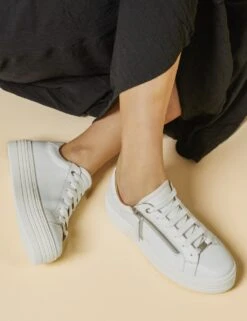 Jones Bootmaker Leather Lace Up Flatform Trainers -Cyberjammies Store leather lace up flatform trainers 18