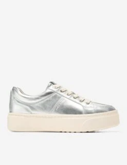 Cole Haan Leather Lace Up Metallic Platform Trainers -Cyberjammies Store leather lace up metallic platform trainers 6
