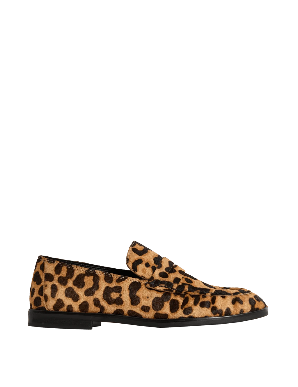 Leather Leopard Print Flat Loafers 4 Leather Leopard Print Flat Loafers - Image 4