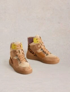 WHITE STUFF Leather Leopard Print High Top Trainers -Cyberjammies Store leather leopard print high top trainers 6