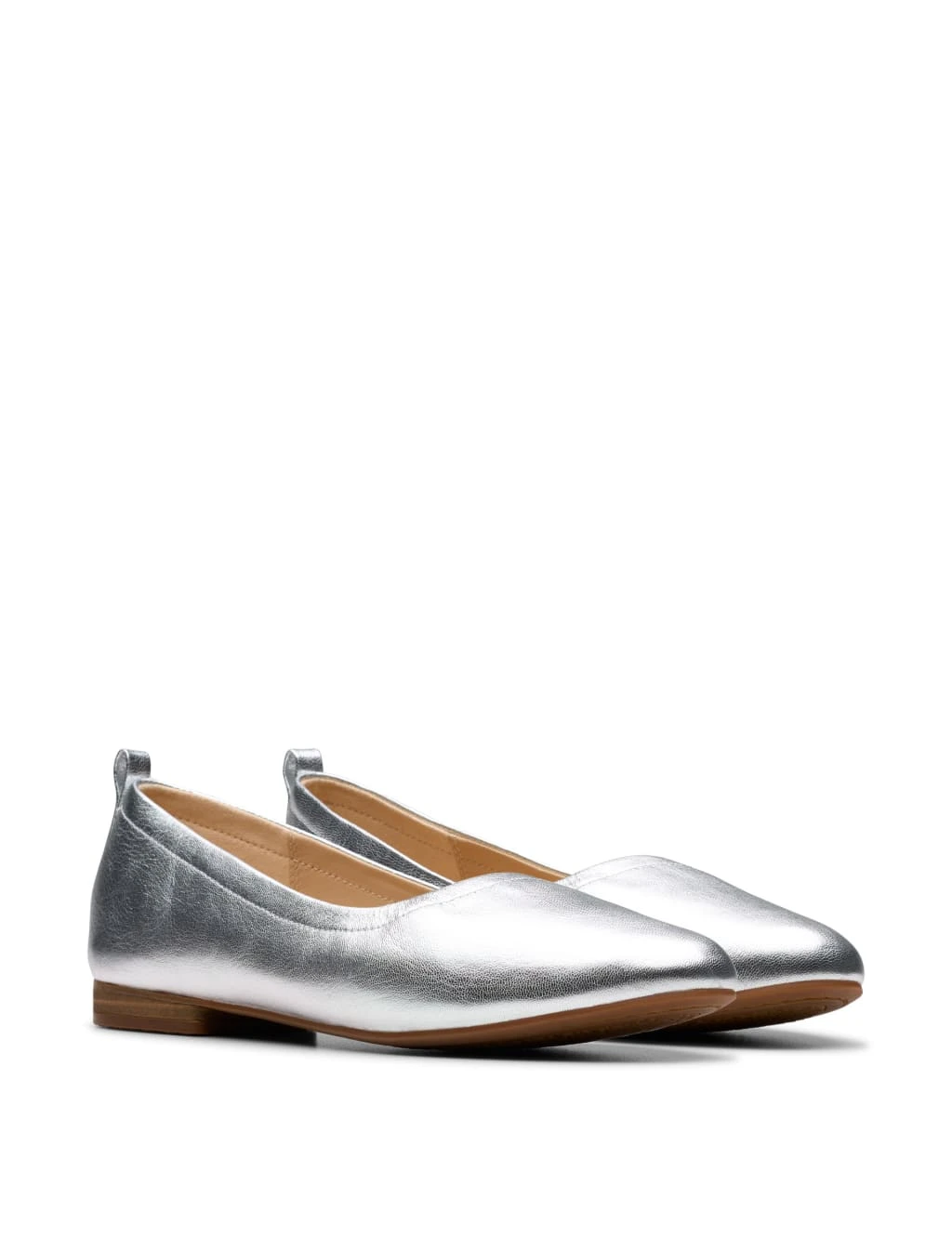 Clarks Leather Metallic Flat Pumps 8 Clarks Leather Metallic Flat Pumps - Image 8