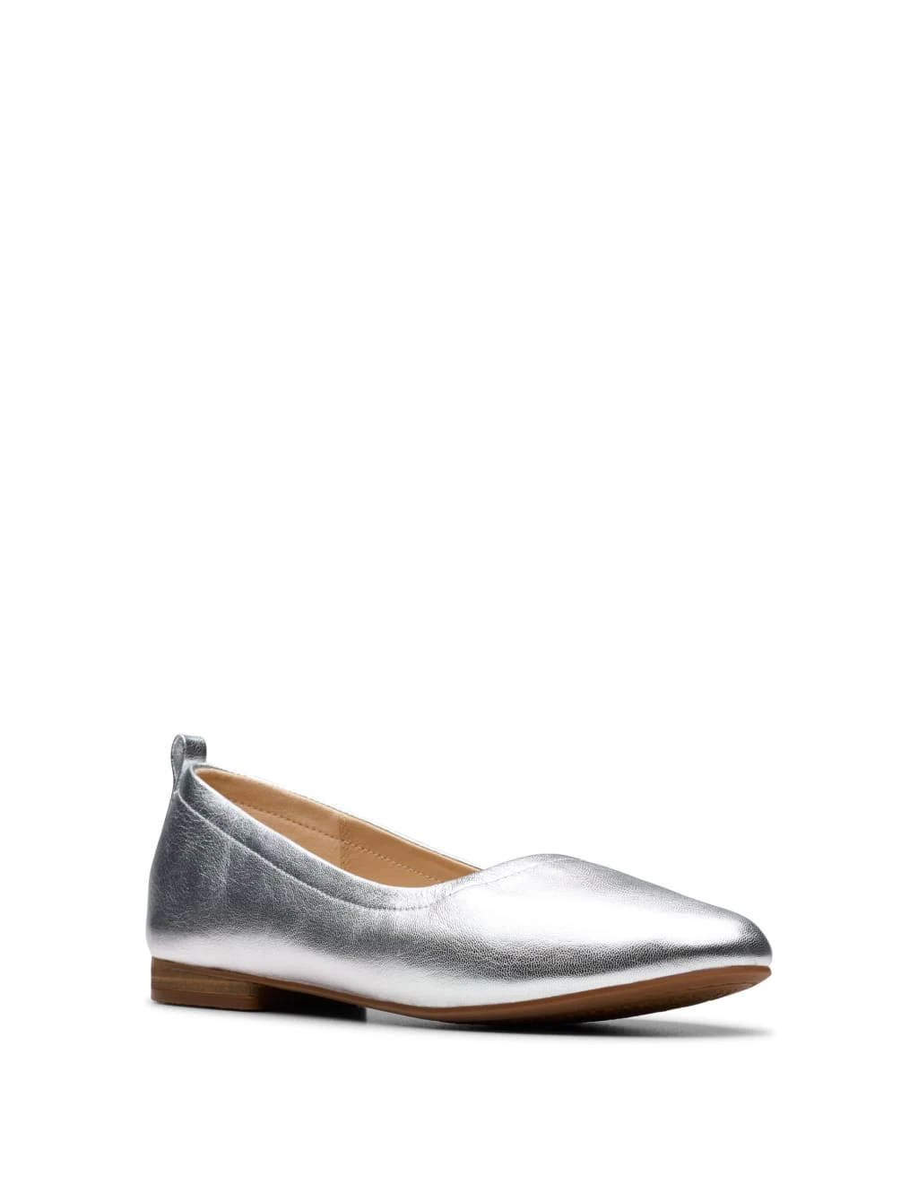 Clarks Leather Metallic Flat Pumps 9 Clarks Leather Metallic Flat Pumps - Image 9