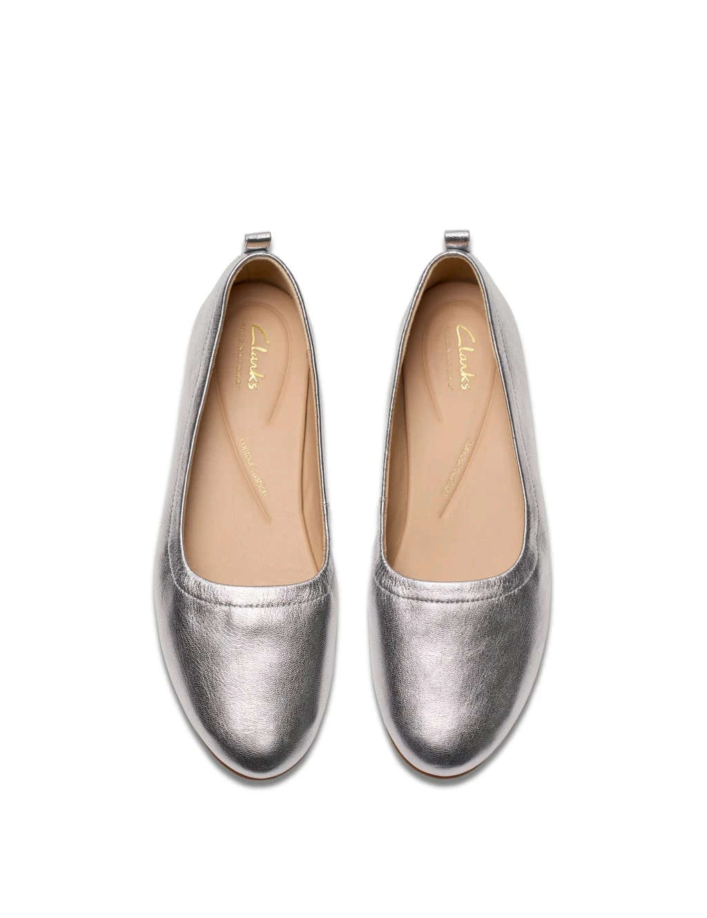 Clarks Leather Metallic Flat Pumps 10 Clarks Leather Metallic Flat Pumps - Image 10