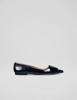 Leather Patent Buckle Flat Pointed Pumps -Cyberjammies Store leather patent buckle flat pointed pumps 5