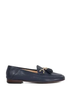 Dune London Leather Tassel Slip On Flat Loafers -Cyberjammies Store leather tassel slip on flat loafers 9
