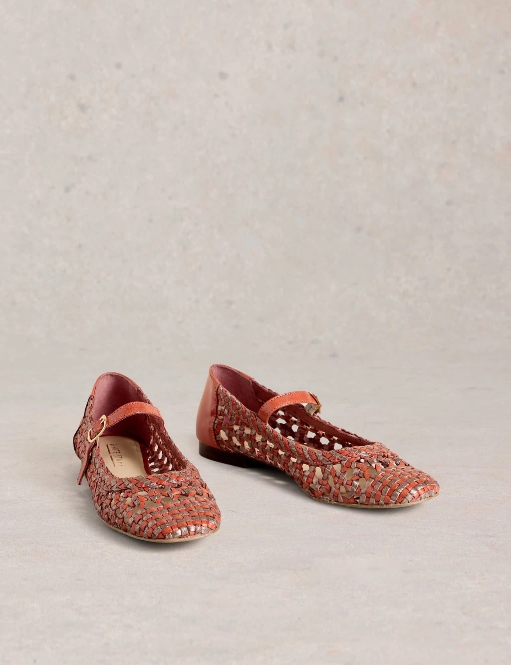 WHITE STUFF Leather Woven Flat Mary Jane Ballet Pumps 5 WHITE STUFF Leather Woven Flat Mary Jane Ballet Pumps - Image 5