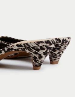 Leopard Print Slip On Kitten Heel Mules -Cyberjammies Store leopard print slip on kitten heel mules 4