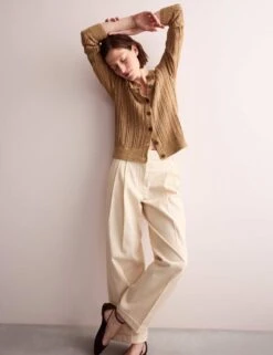 Jaeger Linen Blend Open Knit Button Front Cardigan -Cyberjammies Store linen blend open knit button front cardigan 15