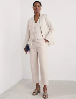 Linen Blend Tailored Single Breasted Blazer -Cyberjammies Store linen blend tailored single breasted blazer 11