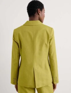 Linen Blend Tailored Single Breasted Blazer -Cyberjammies Store linen blend tailored single breasted blazer 13