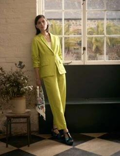 Linen Blend Tailored Single Breasted Blazer -Cyberjammies Store linen blend tailored single breasted blazer 16