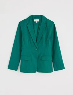 Linen Blend Tailored Single Breasted Blazer -Cyberjammies Store linen blend tailored single breasted blazer 6