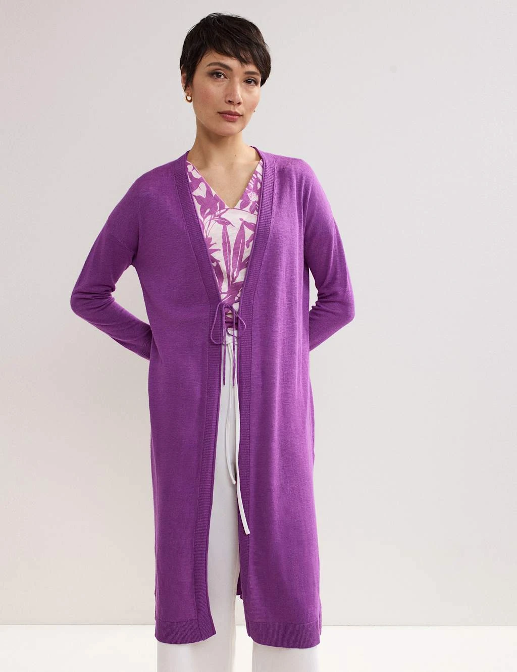 Linen Rich Longline Cardigan 16 Linen Rich Longline Cardigan - Image 16