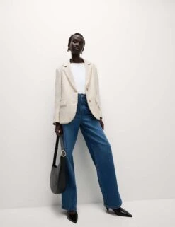 Linen Rich Melange Frayed Edge Blazer -Cyberjammies Store linen rich melange frayed edge blazer 5