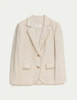 Linen Rich Melange Frayed Edge Blazer -Cyberjammies Store linen rich melange frayed edge blazer 8