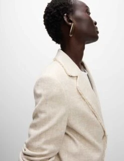 Linen Rich Melange Frayed Edge Blazer -Cyberjammies Store linen rich melange frayed edge blazer 9