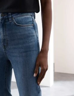 Lyocell™ Blend High Waisted Straight Leg Jeans -Cyberjammies Store lyocell blend high waisted straight leg jeans 13