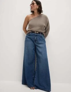 Lyocell™ Blend Wide Palazzo Leg Jeans -Cyberjammies Store lyocell blend wide leg jeans 1