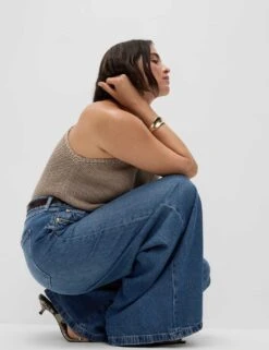 Lyocell™ Blend Wide Palazzo Leg Jeans -Cyberjammies Store lyocell blend wide leg jeans 4