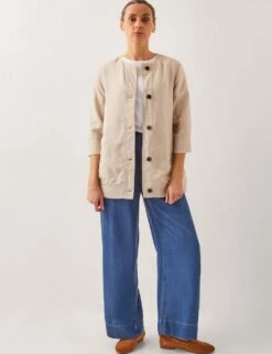 MONSOON Lyocell Rich Lightweight Collarless Jacket -Cyberjammies Store lyocell rich lightweight collarless jacket 5