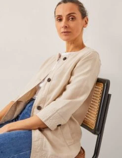 MONSOON Lyocell Rich Lightweight Collarless Jacket -Cyberjammies Store lyocell rich lightweight collarless jacket 6