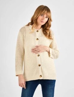 Maternity Cotton Blend Pointelle Cardigan -Cyberjammies Store maternity cotton blend pointelle cardigan 4