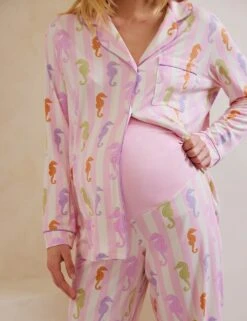 Maternity Jersey Seahorse Revere Pyjama Set 15 Maternity Jersey Seahorse Revere Pyjama Set -Cyberjammies Store maternity jersey seahorse revere pyjama set 5