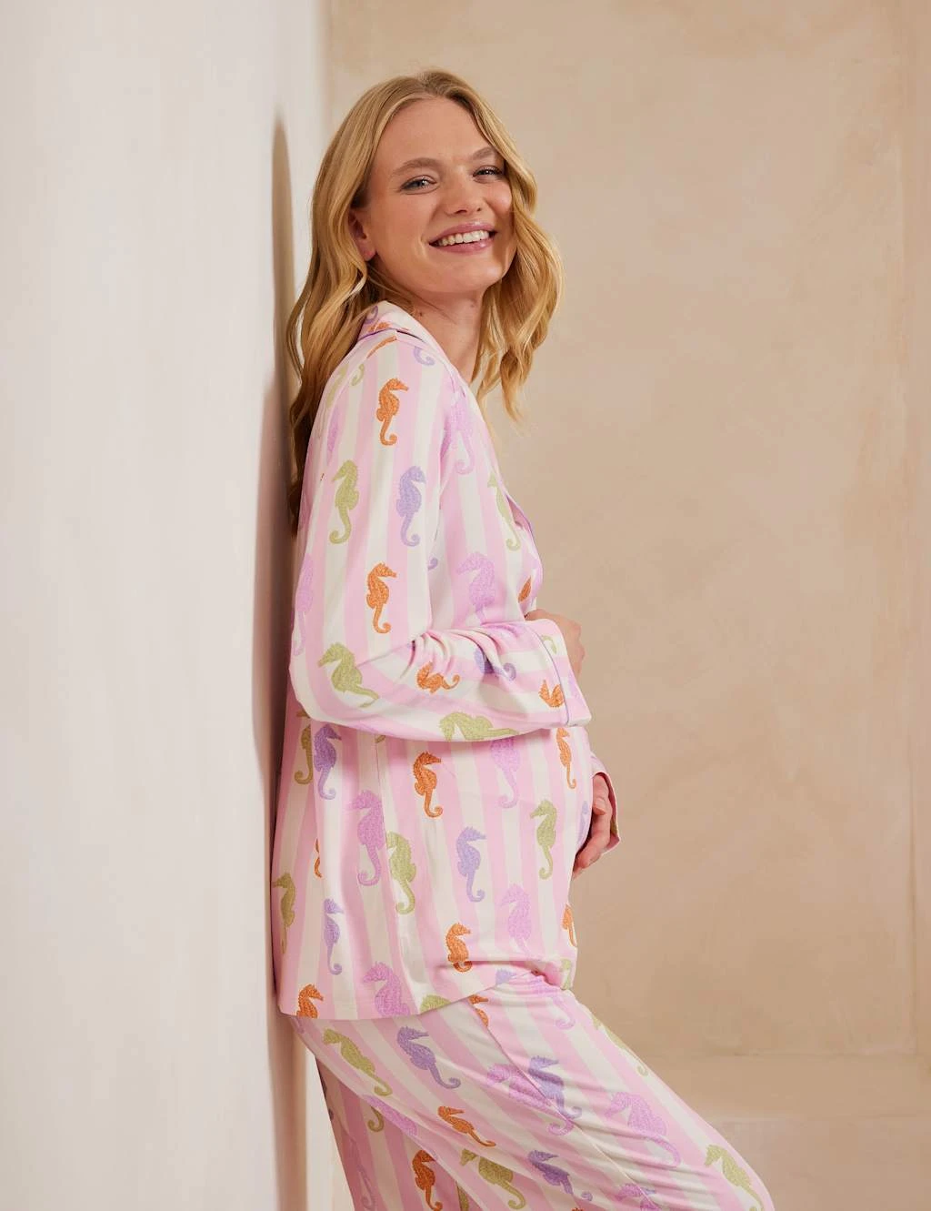 Maternity Jersey Seahorse Revere Pyjama Set 7 Maternity Jersey Seahorse Revere Pyjama Set - Image 7