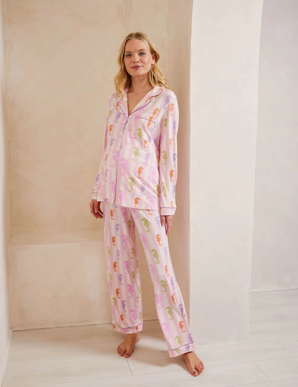 Maternity Jersey Seahorse Revere Pyjama Set 10 Maternity Jersey Seahorse Revere Pyjama Set - Image 10