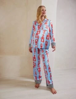 Maternity Satin Lobster Revere Pyjama Set 15 Maternity Satin Lobster Revere Pyjama Set -Cyberjammies Store maternity satin lobster revere pyjama set 5