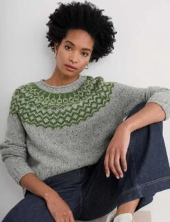 Merino Wool Rich Fair Isle Relaxed Jumper -Cyberjammies Store merino wool rich fair isle relaxed jumper 6