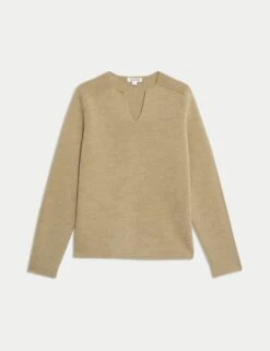 Jaeger Merino Wool Rich Textured V-Neck Jumper -Cyberjammies Store merino wool rich textured v neck jumper 7