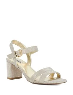 Dune London Metallic Strappy Block Heel Sandals -Cyberjammies Store metallic strappy block heel sandals 10