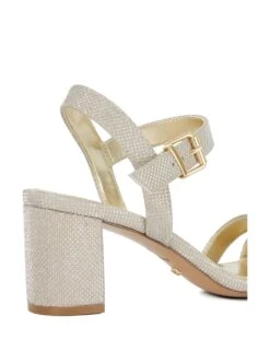 Dune London Metallic Strappy Block Heel Sandals -Cyberjammies Store metallic strappy block heel sandals 7